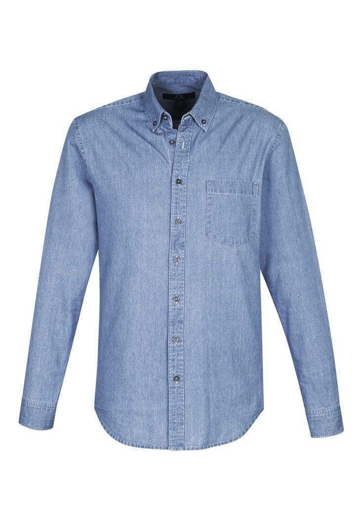 Biz Collection Indie Mens L/S Shirt S017ML Corporate Wear Biz Care Blue XS 